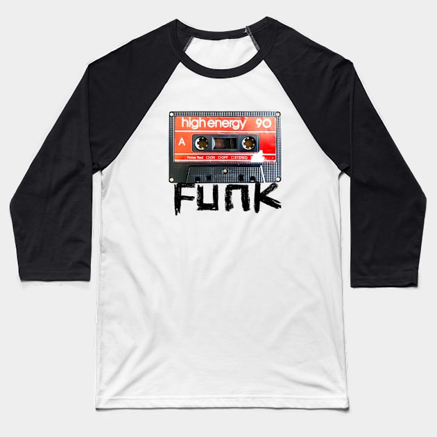 Funk Cassette Tape for Retro Funk Music Baseball T-Shirt by badlydrawnbabe